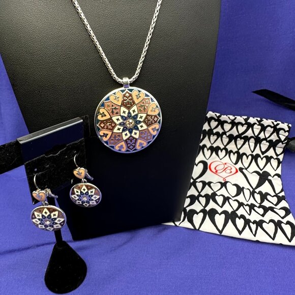 Brighton ZAHRA LOVE Silver-Plated Necklace & Matching Earrings - Picture 1 of 14